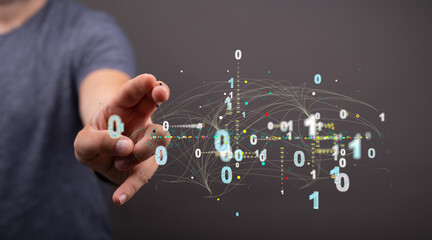 Big data visualization background.Abstract technology