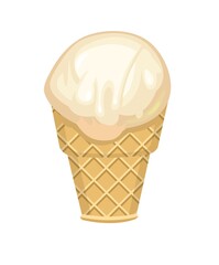 Ice cream. The object is isolated on a white background. Summer food sweet dessert. Flat design. Vector