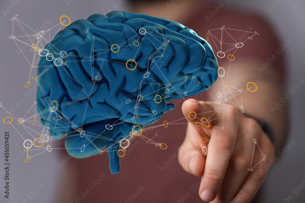 Poster futuristic artificial intelligence and machine learning concept