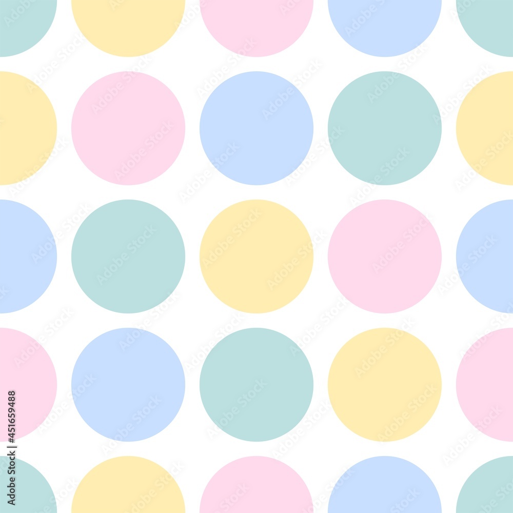 Poster tile vector pattern with pastel dots on white background