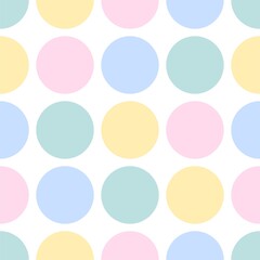 Tile vector pattern with pastel dots on white background