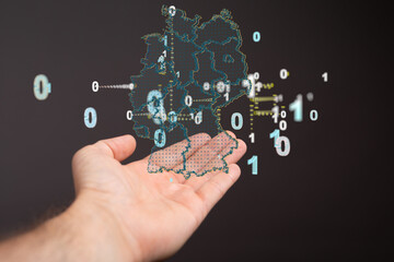 Hologram Of Germany. Map of Germany