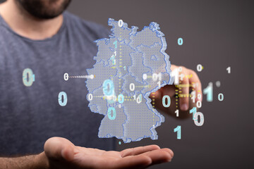 Hologram Of Germany. Map of Germany