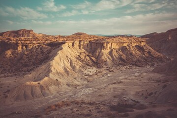 Fototapeta na wymiar grand canyon in desert in national park famous for appearing in western movies. Tabernas desert