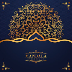 Luxury mandala background with golden arabesque pattern Arabic Islamic east style. Decorative mandala for print, poster, cover, brochure, flyer, banner, and your desired ideas. Mandala for Henna.