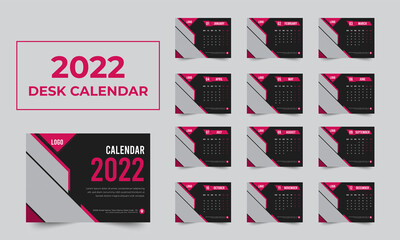 Modern and creative 2022 new year desk calendar design template | 2022 wall calendar template or new year planner