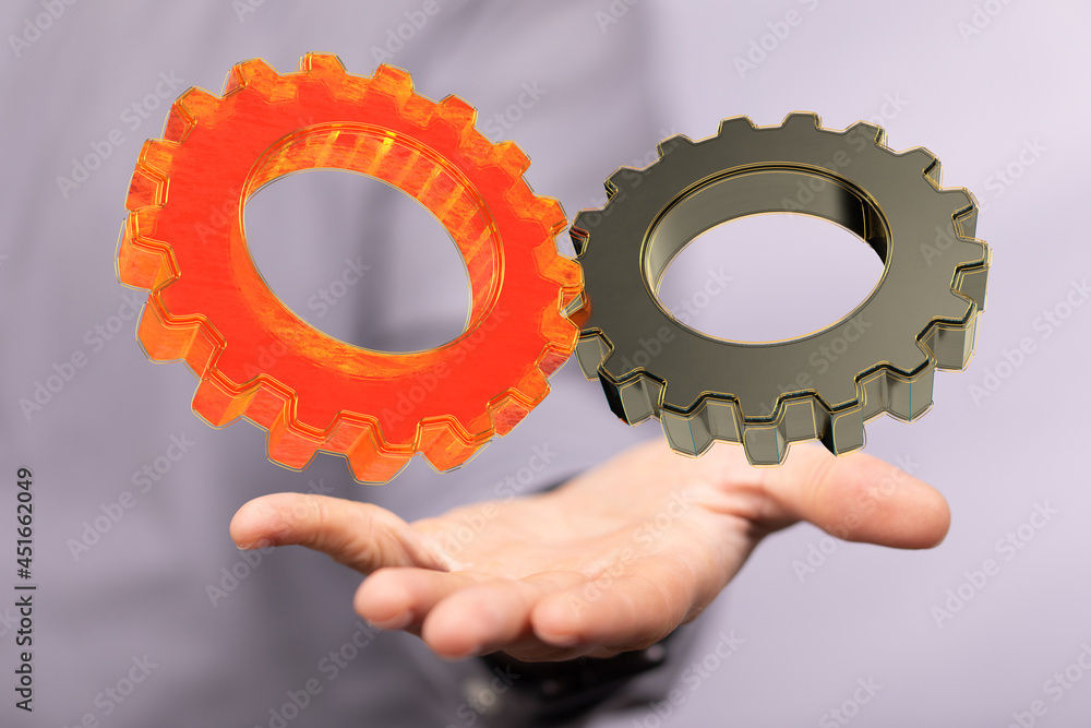 Poster gear technology setting concept background