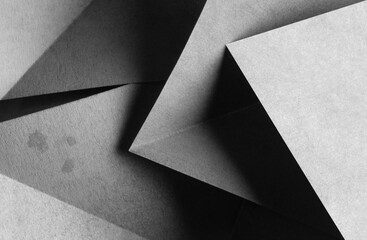 Geometric shapes made paper, dark background