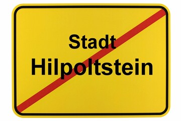 Illustration eines Stadtausgangsschildes der Stadt Hilpoltstein in Bayern
