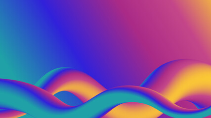 Obraz na płótnie Canvas Abstract gradients, colorful music waves background. Gradient wavy form composition for flyer, banner.