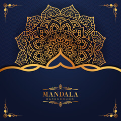 Luxury mandala background with golden arabesque pattern Arabic Islamic east style. Decorative mandala for print, poster, cover, brochure, flyer, banner, and your desired ideas. Mandala for Henna.