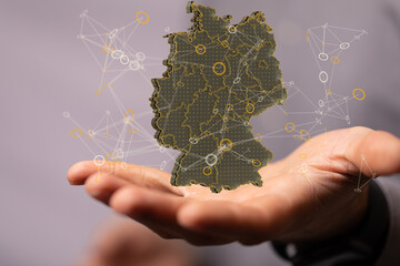 Hologram Of Germany. Map of Germany