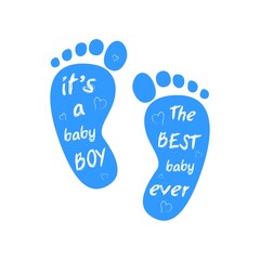 Baby boy arrival card. Its Baby Shower Invitation Banner Template
