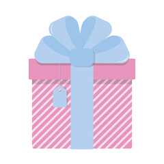Colourful gift box vector illustration. Present package flat style.