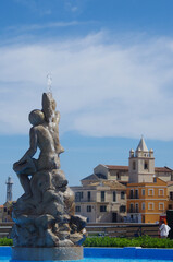 Termoli - Molise - The fountain in Piazza S. Antonio, in the background the old village.