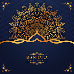 Luxury mandala background with golden arabesque pattern Arabic Islamic east style. Decorative mandala for print, poster, cover, brochure, flyer, banner, and your desired ideas. Mandala for Henna.