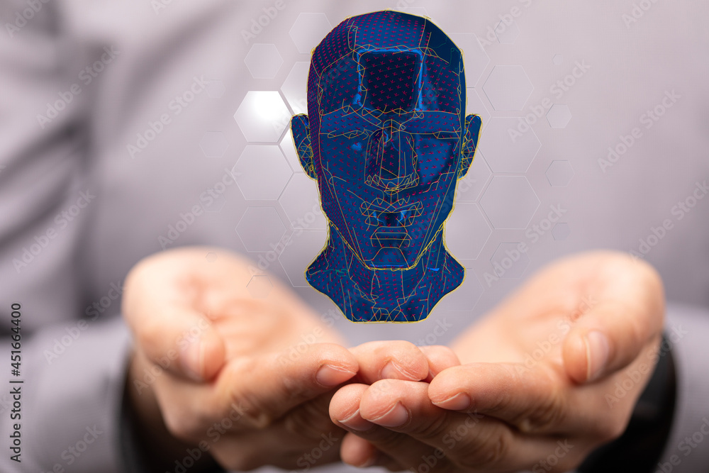 Poster human head and brain.deep learning , machine learning and artificial intelligence , ai technology,