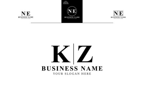 Letter KZ Logo Design, Monogram kz logo icon vector with Abstract K&Z unique and simple letter logo design for all kind of business