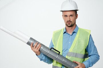 male builders Professional Job isolated background