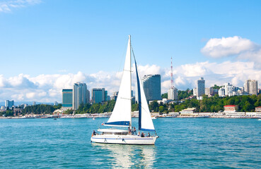 Coast of the resort town of Sochi, Krasnodar Territory. Russia