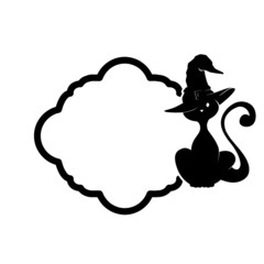 black cat frame, vector artwork