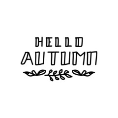 Simple hand lettering typography hello autumn design
