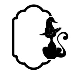 black cat frame, vector artwork