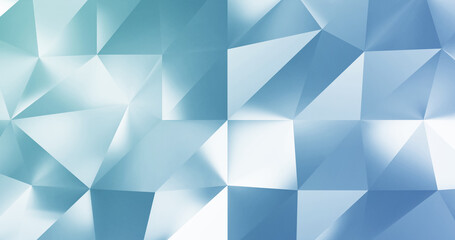 Blue polygon background 3d rendering, 3d illustration. Abstract triangle background. Blue background. Abstract blue polygon wallpaper.