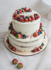 cake with berries