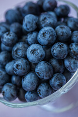 Blueberry berries with water drops close-up
