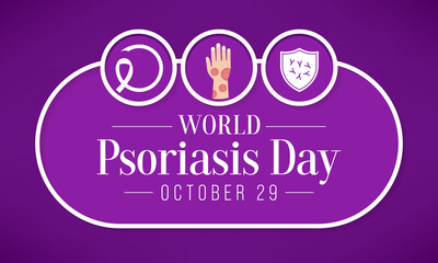 World Psoriasis day is observed every year on October 29, it is a skin condition that causes red, flaky, crusty patches of skin covered with silvery scales. Vector illustration