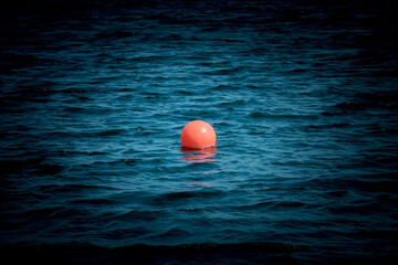 lifebuoy orange buoy on the sea