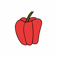 Colorful doodle pepper icon in vector. Colorful pepper icon in vector.