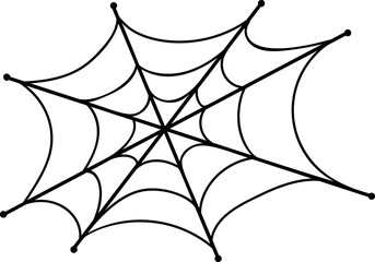 Spider web for halloween decoration. Black linear icon