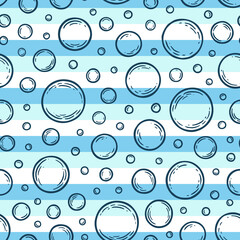 Curtain seamless pattern. Shower curtain. Bubbles background for design prints. Abstract cute texture for bathroom curtains. Hand drawn bubble graphic. Handdrawn doodle patern. Vector illustration