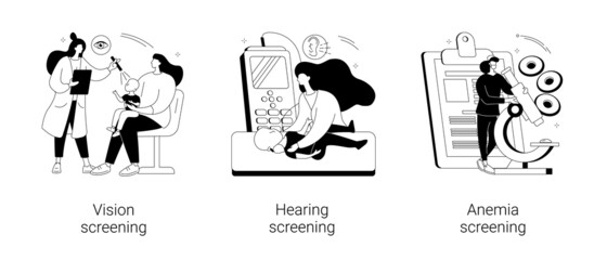 Newborn healthcare abstract concept vector illustrations.