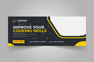 Cooking Facebook Cover Template Design and Web Banner