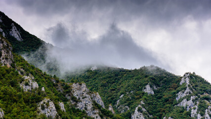 clouds over the mountains