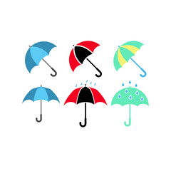 Umbrella icon set design illustration template