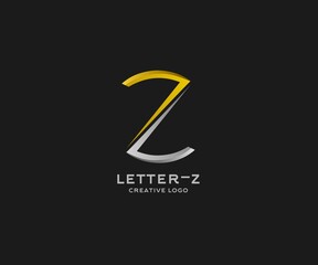 letter z logo, modern style, gold and silver color combination, elegant luxury,