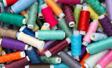 Sewing threads multicolored background