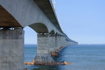 The Confederation bridge between New Brusnswick and Prince Edward Island in Canada part of the...