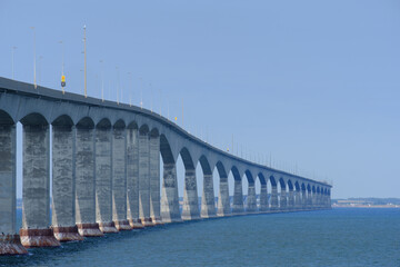 The Confederation bridge between New Brusnswick and Prince Edward Island in Canada part of the...