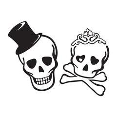 Gentleman and lady skeleton