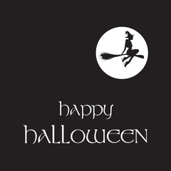 Halloween theme, witch flying, vector