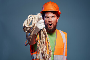 bearded man Working profession protective uniform engineer close-up