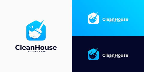 home cleaning business logo design idea