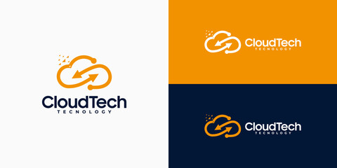 Fototapeta premium awesome minimalist cloud tech logo idea
