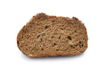 whole wheat breads sliced isolated on white background