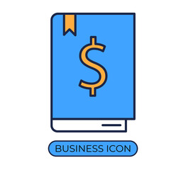 Money book, business line icon, vector illustration concept.